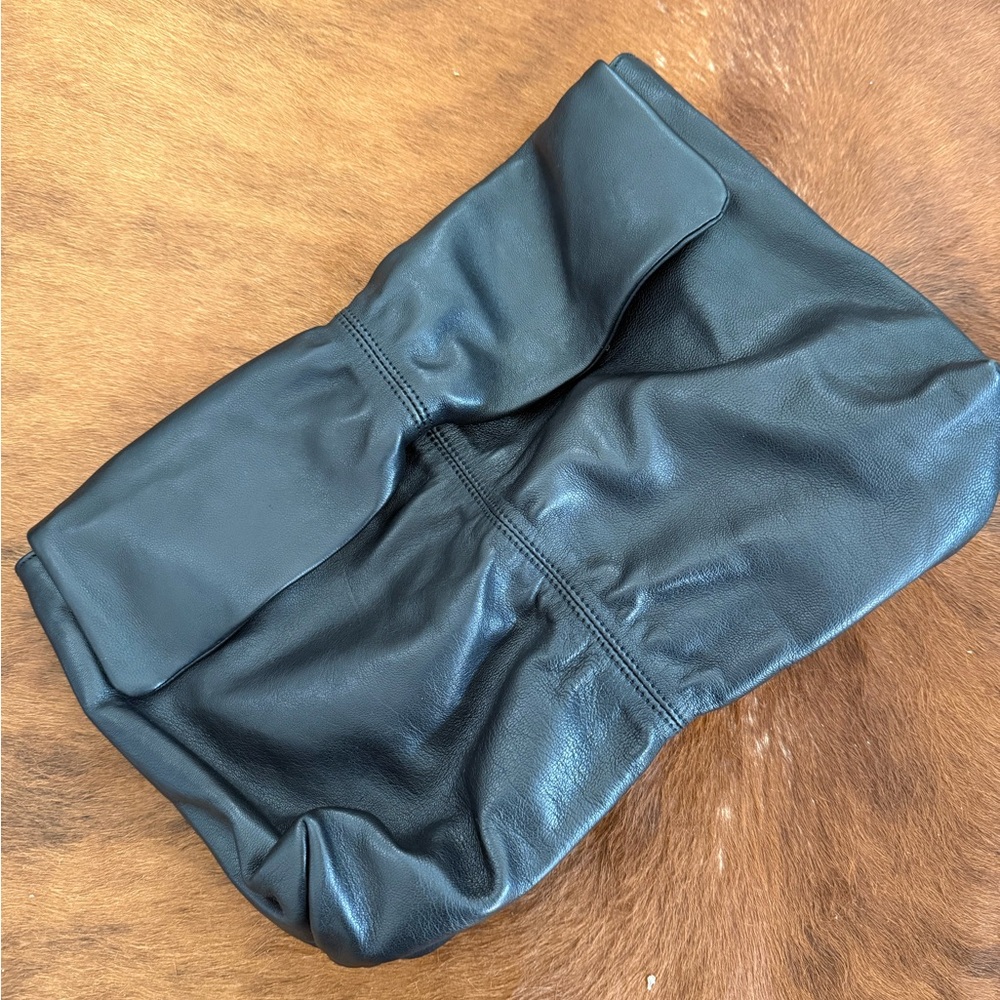 Zara Black Leather Bag Clutch